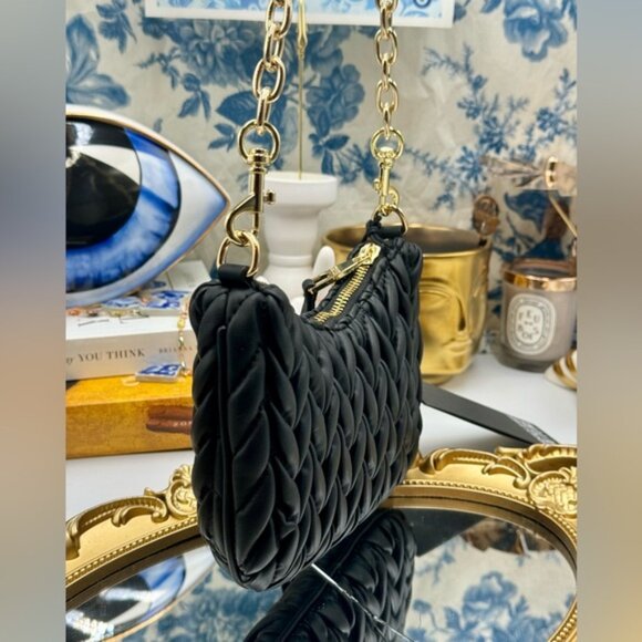🆕 VERSACE JEANS COUTURE 🧿 NWT Black Mini Crunchy Bag - Picture 8 of 16